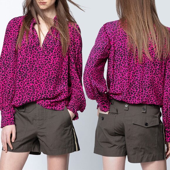NWT - Zadig & Voltaire Leopard Print Tunic Blouse SJCP0507F 💋 - Picture 4 of 10